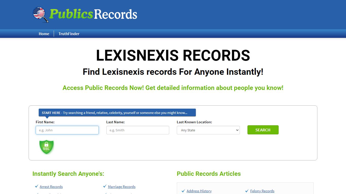 Find Lexisnexis records For Anyone Instantly!